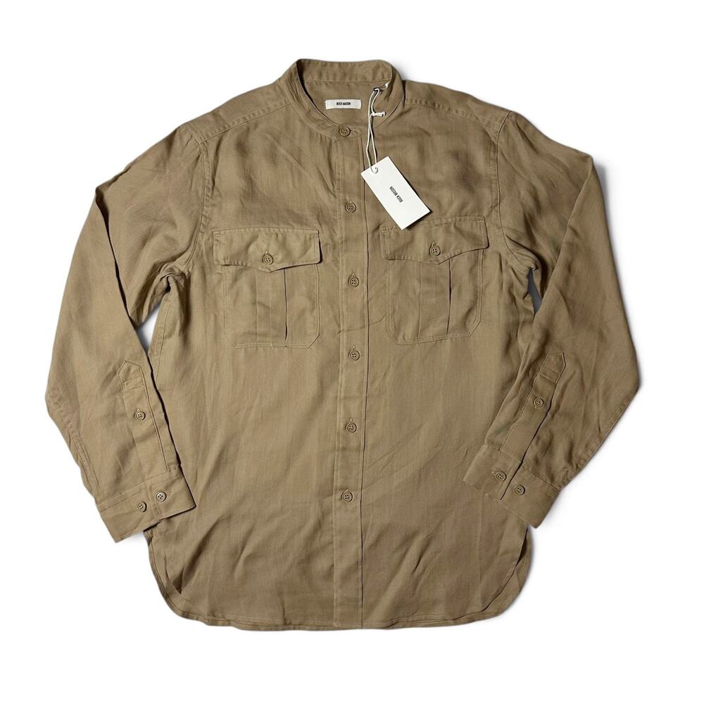 Buck Mason British Khaki Officer Shirt Womens Size S British Khaki Tencel NWT